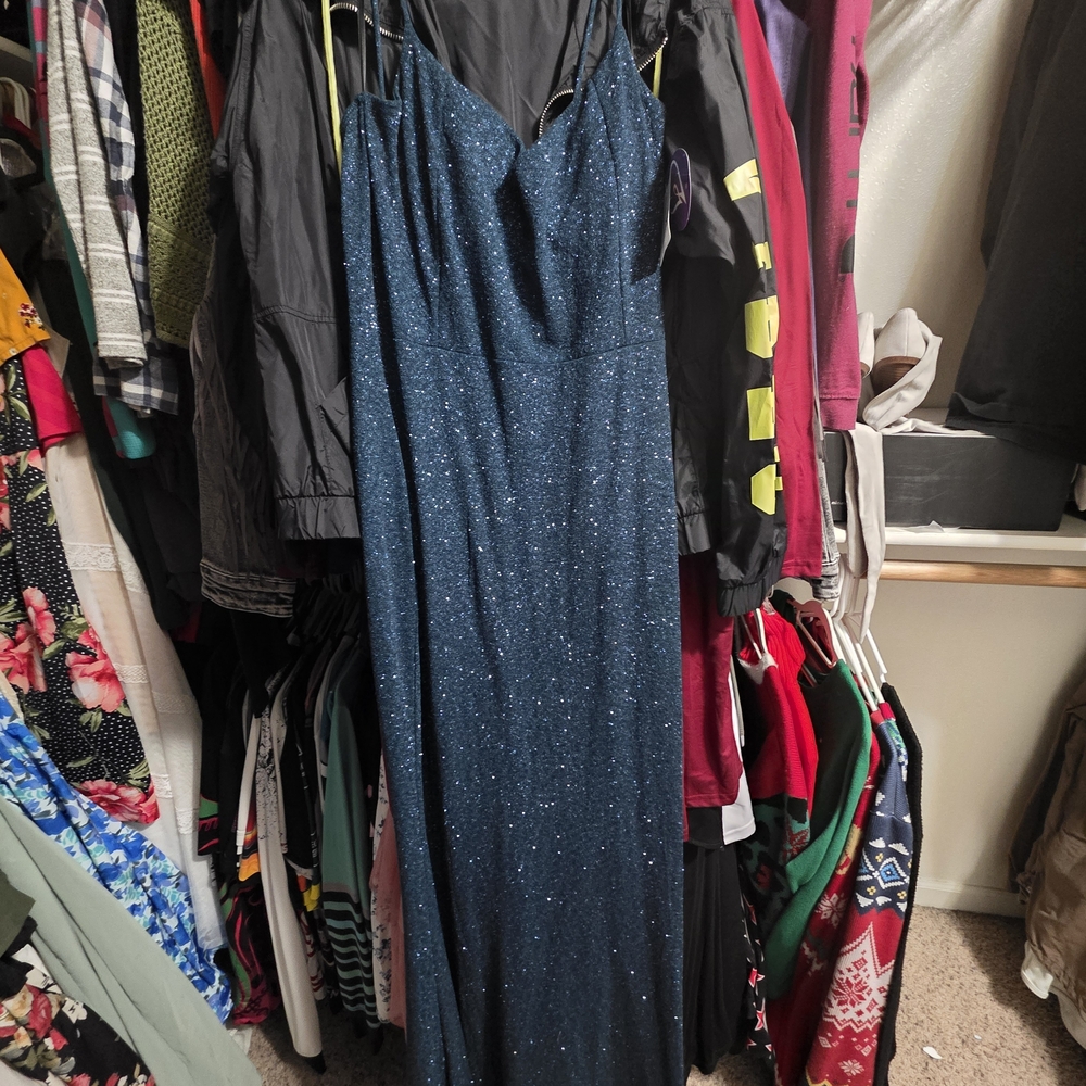 Windsor Midnight Blue Glitter Dress